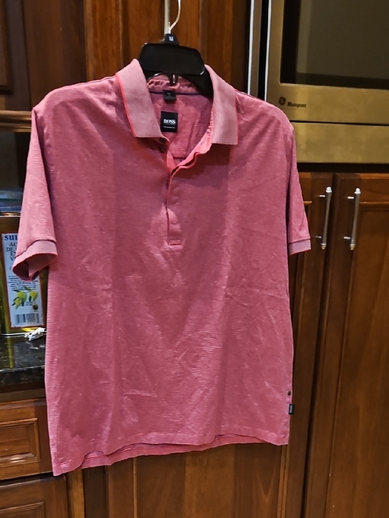 Boss Other - BOSS Men's Pink Short-Sleeve Polo Shirt